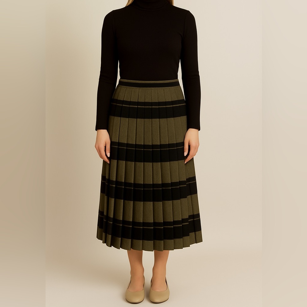 Vintage Sportrite plaid reversible accordion pleated skirt